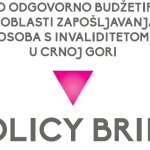 Rodno budžetiranje u oblasti rada i zapošljavanja osoba sa invaliditetom u Crnoj Gori 