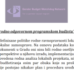 Grad Niš - ka rodno odgovornom programskom budžetu